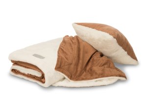 (obrázek pro) Hnědá sada Dormeo polštář a přikrývka Warm Hug 130x190