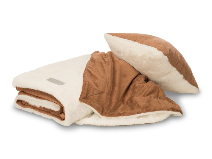 (obrázek pro) Hnědá sada Dormeo polštář a přikrývka Warm Hug 130x190